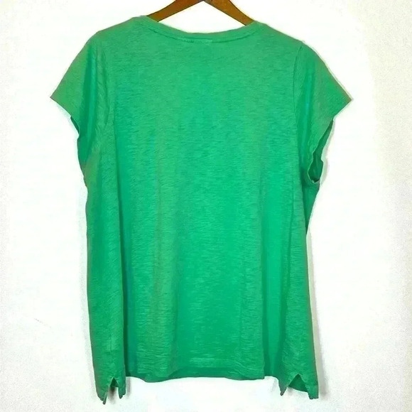 C&C California Women's XL T-Shirt Green Pima Cotton Luxury Tee Golf Casual COzy - Picture 2 of 9